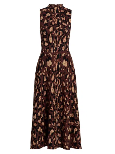 Cara Cara Women's Brice Printed A-line Midi-dress In Metallic