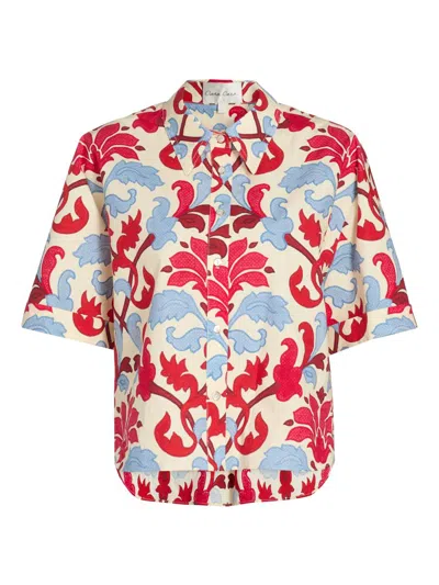 Cara Cara Calvia Floral Shirt In Red