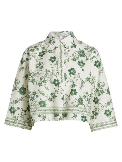 Cara Cara Women's Erica Cotton Poplin Shirt In Meadow Mist Mint Green
