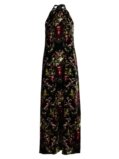 Cara Cara Women's Geneva Floral Halter Gown In Black
