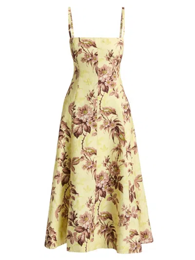 Cara Cara Women's Gimlet Floral Linen Midi-dress In Multi