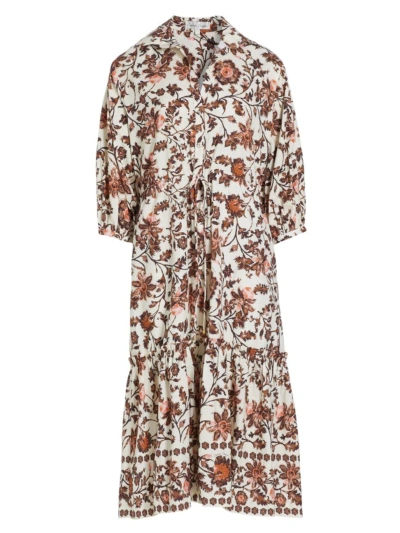 Cara Cara Women's Hutton Floral Print Shirtdress In Turtle Dove Alexandria Floral