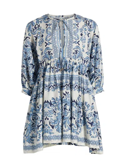 Cara Cara Women's Jude Tiered Voile Minidress In Blue