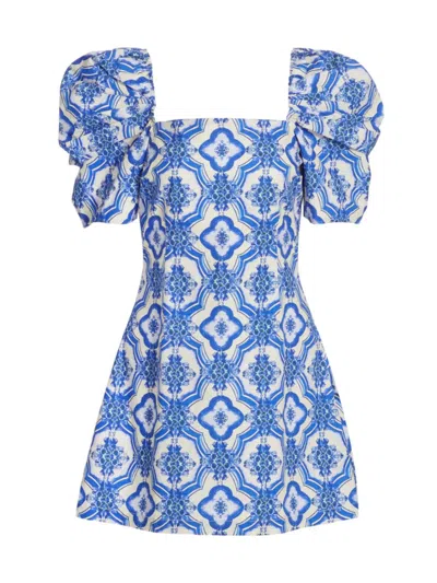 Cara Cara Women's Kelly Mosaic Poplin Dress In Blue