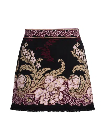 Cara Cara Women's Lindy Wool-cotton Jacquard Miniskirt In Black