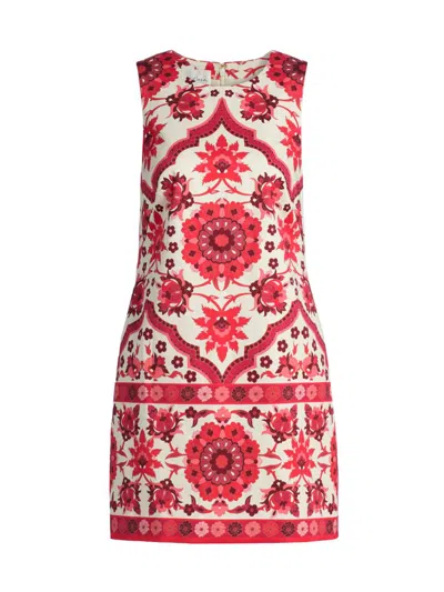 Cara Cara Mackenzie Floral-print Mini Dress In Red