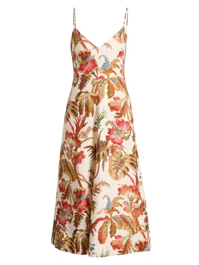 Cara Cara Mae Floral Midi Dress In Multi