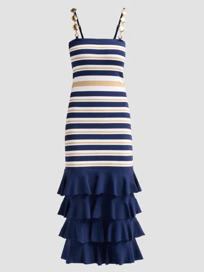 Cara Cara Maryanne Striped Tube Dress In Blue