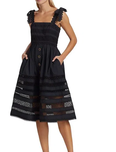 Cara Cara Nidhi Lace-trim Midi Dress In Black