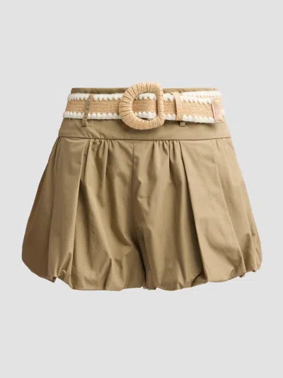 Cara Cara Women's Ray Belted Bubble Shorts In Brown
