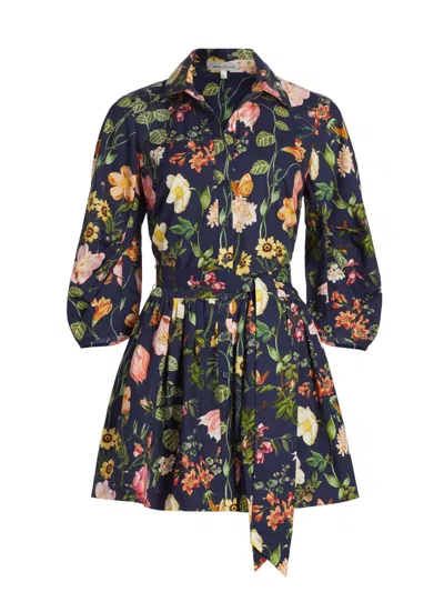 Cara Cara Raya Floral-print Mini Dress In Blue