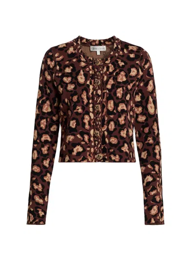 Cara Cara Women's Renada Printed Fitted Cardigan In Brown