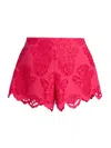 Cara Cara Trish Embroidered Pull-on Shorts In Pink