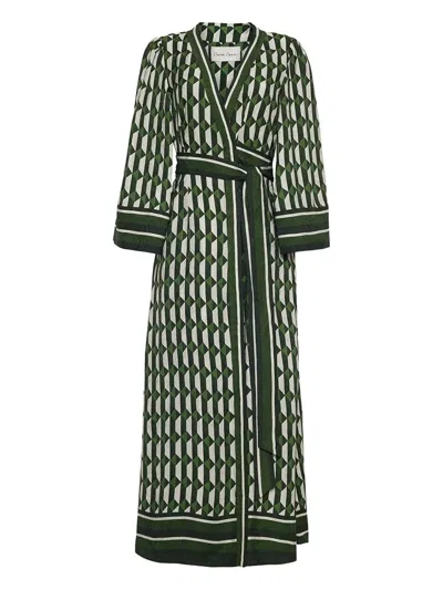 Cara Cara Woodford Wrap Dress In Green