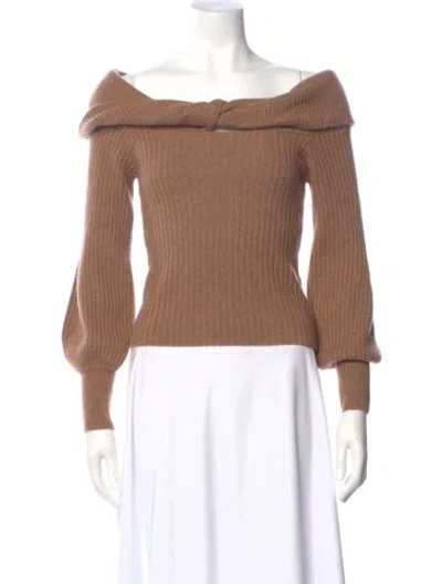Pre-owned Cara Cara Wool Cowl Neck Sweater In Brown