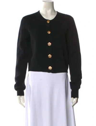 Pre-owned Cara Cara Wool Crew Neck Sweater In Black