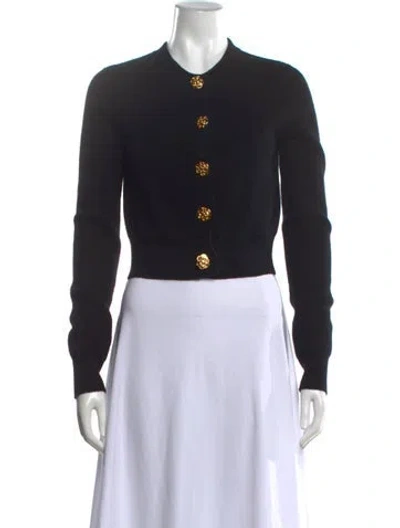 Pre-owned Cara Cara Wool Crew Neck Sweater In Black