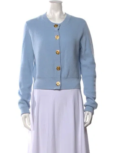 Pre-owned Cara Cara Wool Crew Neck Sweater In Blue
