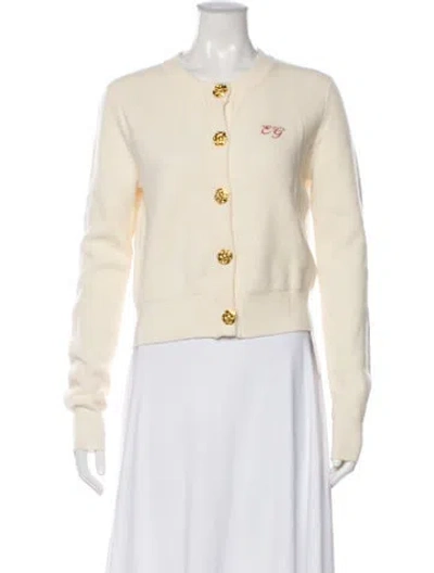 Pre-owned Cara Cara Wool Crew Neck Sweater In Neutral