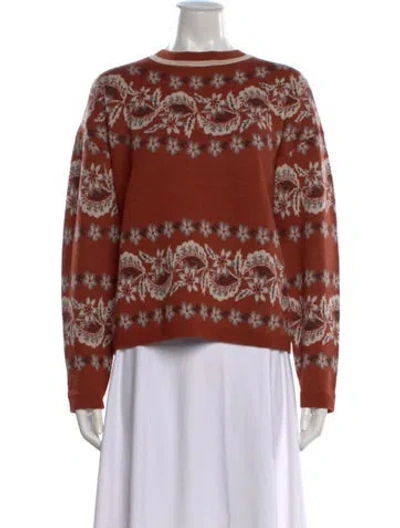 Pre-owned Cara Cara Wool Floral Print Sweater In Multi