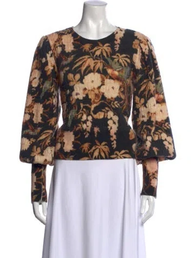 Pre-owned Cara Cara Wool Floral Print Sweater In Multi