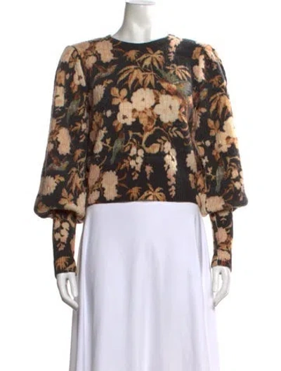 Pre-owned Cara Cara Wool Floral Print Sweater In Multi