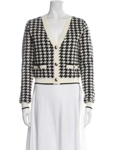 Pre-owned Cara Cara Wool Houndstooth Print Sweater W/ Tags In Neutral