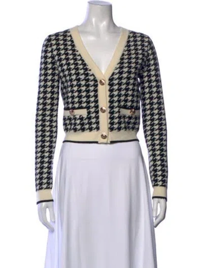 Pre-owned Cara Cara Wool Houndstooth Print Sweater W/ Tags In Neutrals