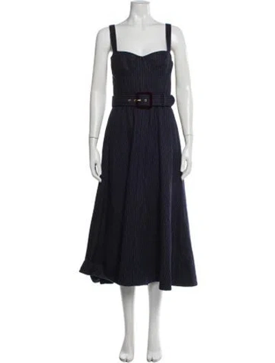 Pre-owned Cara Cara Wool Long Dress In Blue