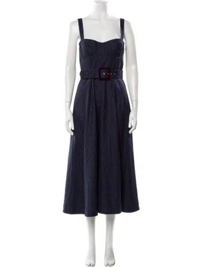 Pre-owned Cara Cara Wool Long Dress In Blue