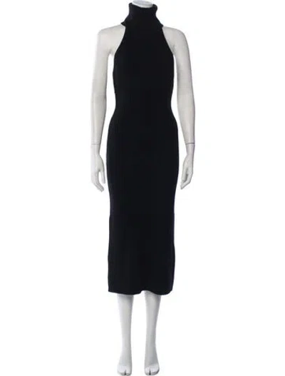 Pre-owned Cara Cara Wool Midi Length Dress In Blue