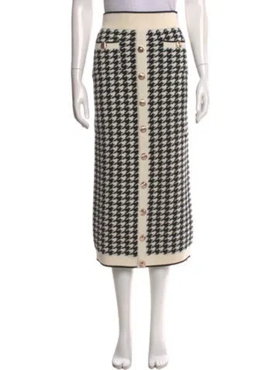 Pre-owned Cara Cara Wool Midi Length Skirt In Neutral