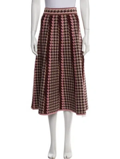 Pre-owned Cara Cara Wool Midi Length Skirt In Pink