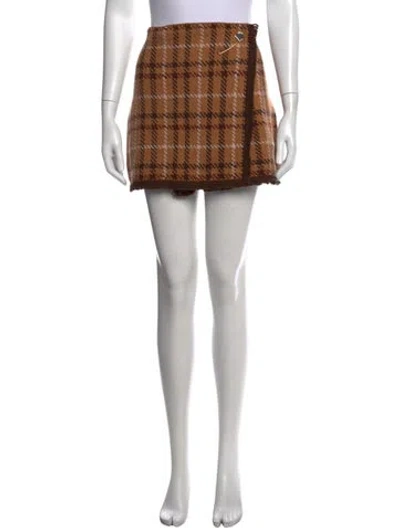 Pre-owned Cara Cara Wool Mini Skirt In Black