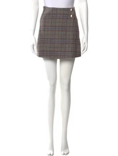 Pre-owned Cara Cara Wool Mini Skirt In Gray