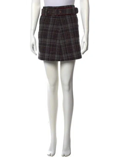 Pre-owned Cara Cara Wool Mini Skirt In Gray
