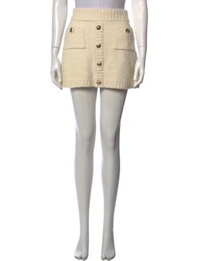 Pre-owned Cara Cara Wool Mini Skirt In Yellow