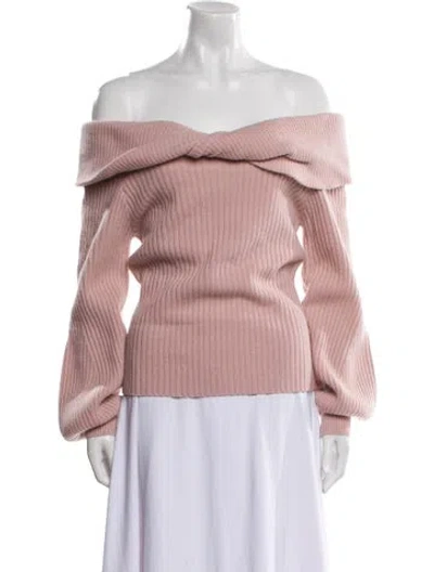 Pre-owned Cara Cara Wool Off-the-shoulder Sweater W/ Tags In Pink