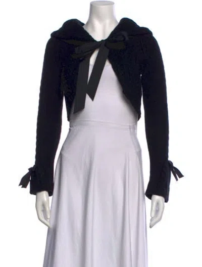 Pre-owned Cara Cara Wool Open Front Sweater W/ Tags In Black