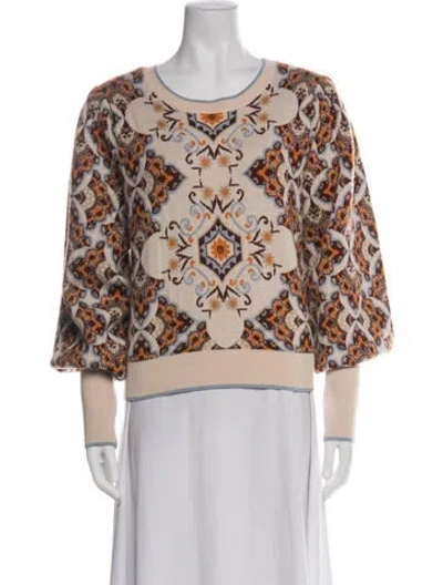 Pre-owned Cara Cara Wool Patterned Sweater In Green