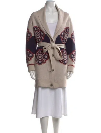 Pre-owned Cara Cara Wool Patterned Sweater In Neutral
