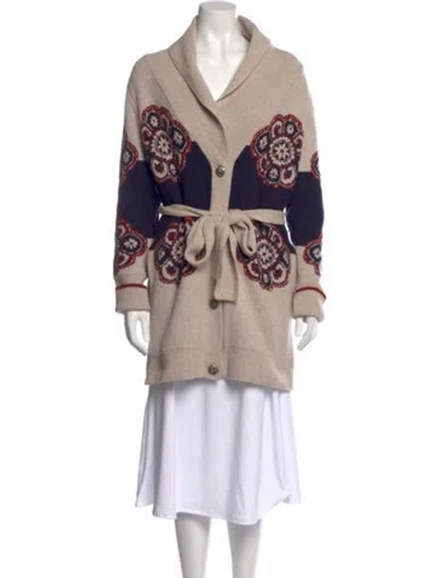 Pre-owned Cara Cara Wool Patterned Sweater In Neutral