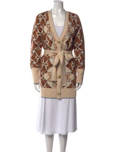 Pre-owned Cara Cara Wool Patterned Sweater In Neutrals