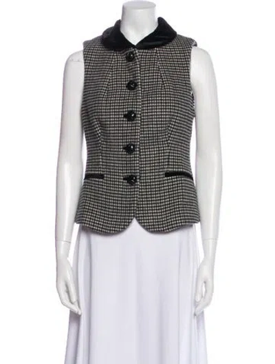 Pre-owned Cara Cara Wool Plaid Print Vest In Multi