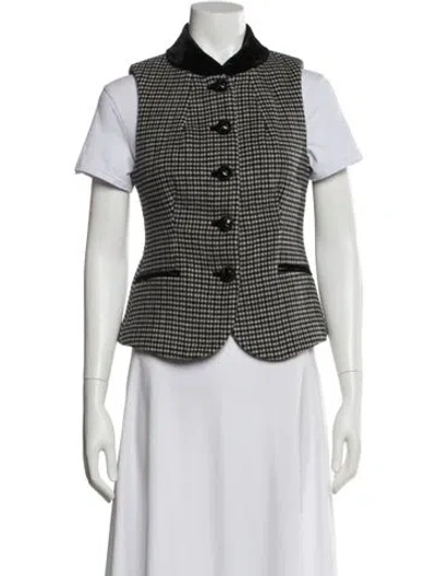 Pre-owned Cara Cara Wool Plaid Print Vest W/ Tags In Multi