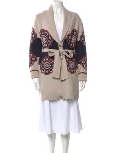 Pre-owned Cara Cara Wool Printed Sweater In Neutral