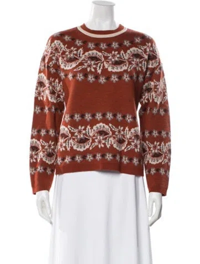Pre-owned Cara Cara Wool Printed Sweater In Orange