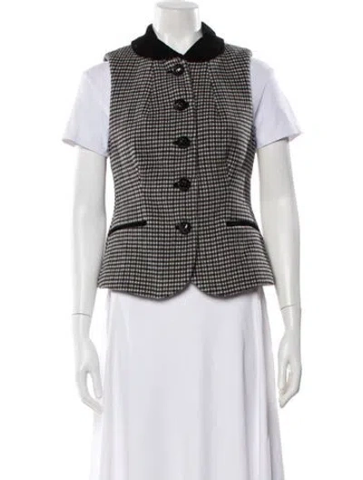 Pre-owned Cara Cara Wool Printed Vest W/ Tags In Black