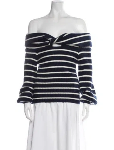 Pre-owned Cara Cara Wool Striped Sweater W/ Tags In Blue