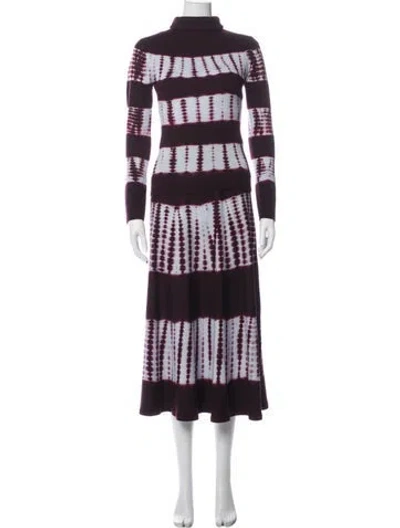 Pre-owned Cara Cara Wool Tie-dye Print Skirt Set In Purple
